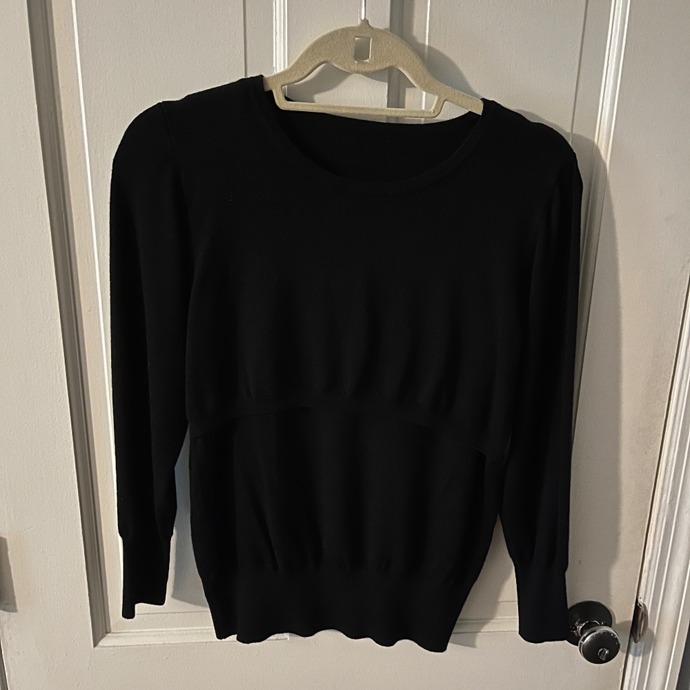 Kindred Bravely Black Classic Nursing & Maternity Sweater
